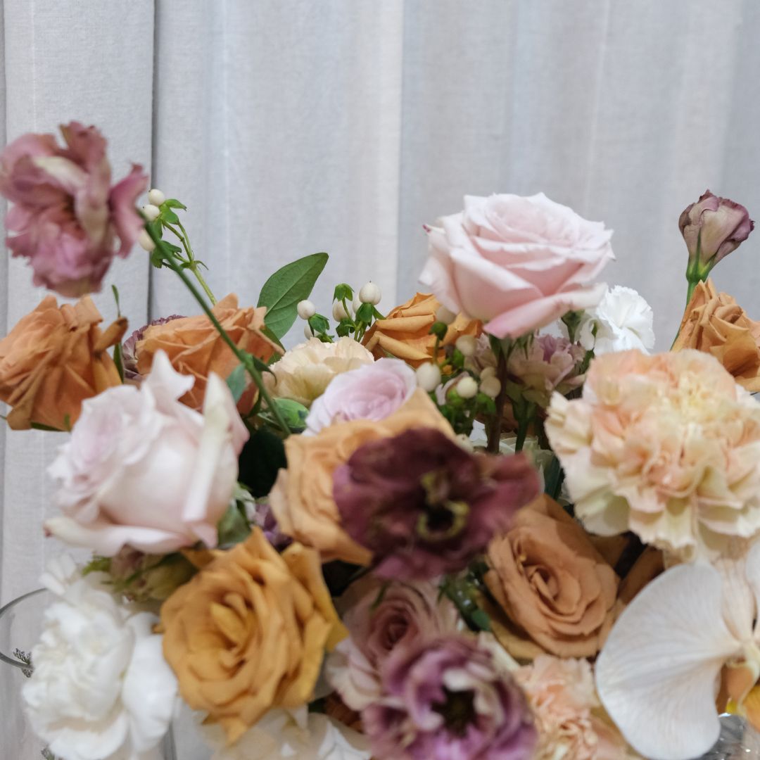 Quicksand Toffee Rose Orchid Bridal Bouquet