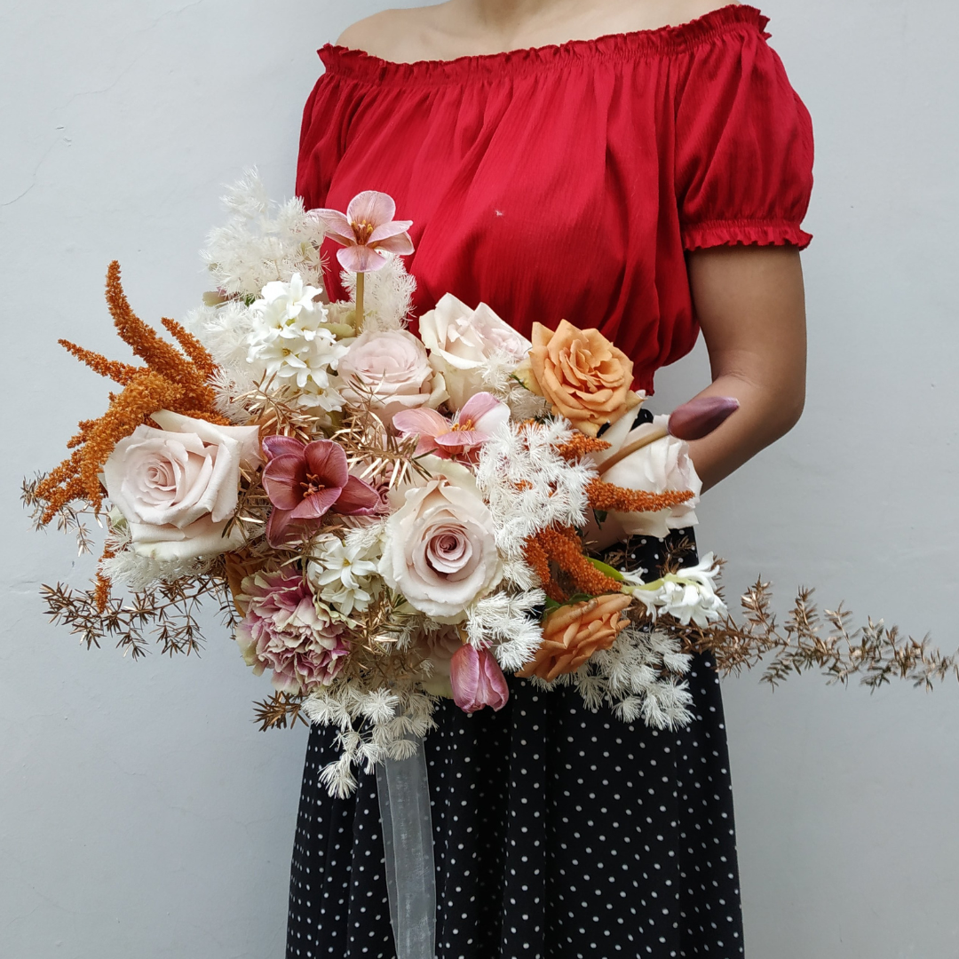 Quicksand Amaranthus Hot Biscuit Bridal Bouquet