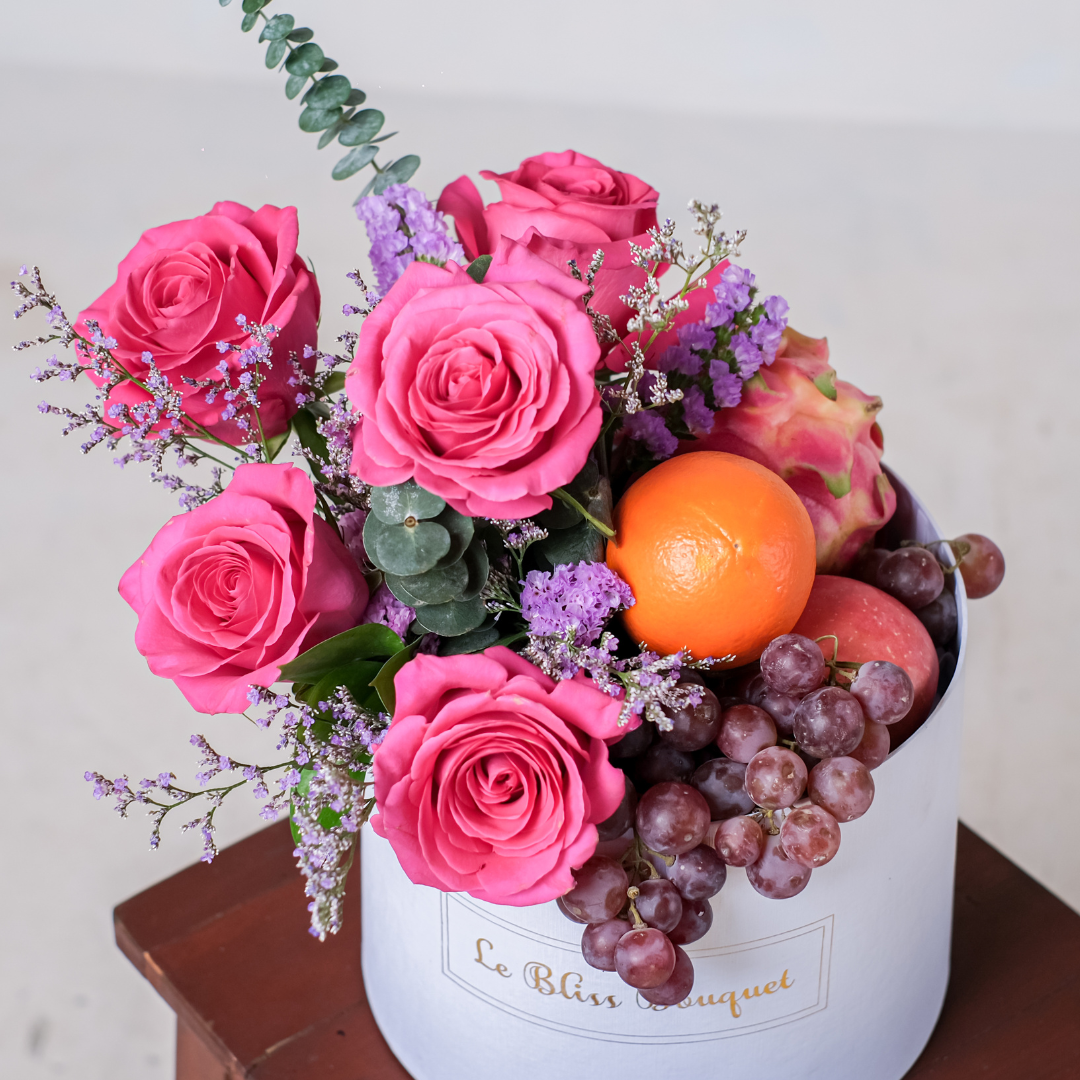Fruit Pink Flower Blooming Box Gift Newborn Baby Girl | Parcel Buah