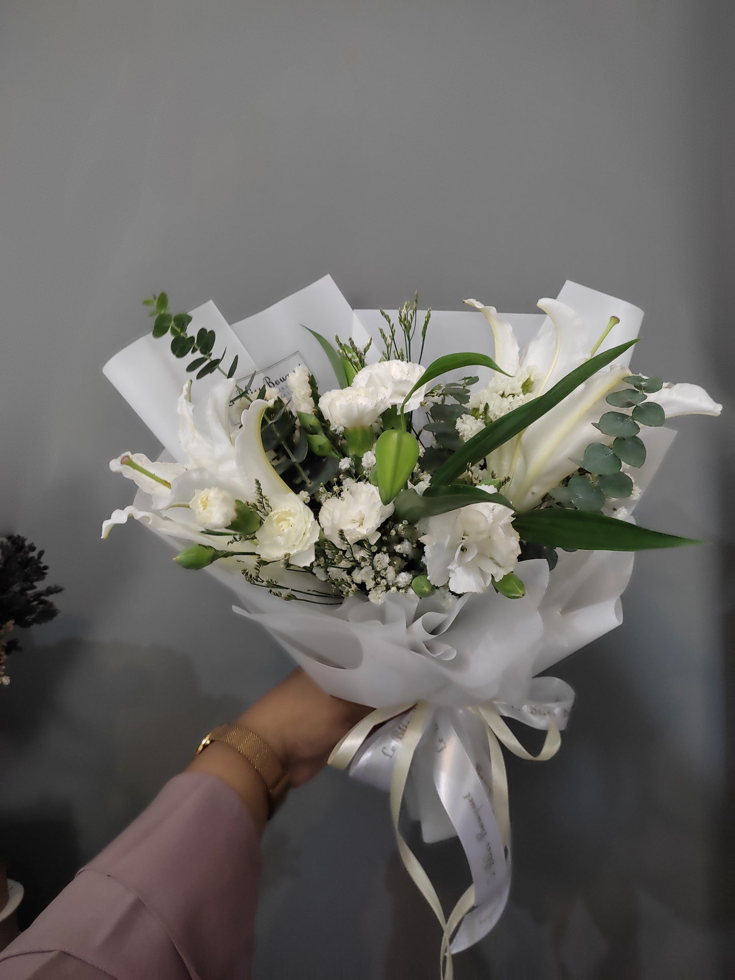 Single White Lily Casablanca Smallie Bouquet