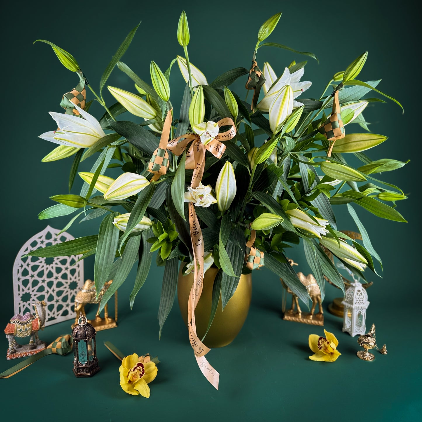 Golden Lily Grand Vase Arrangement