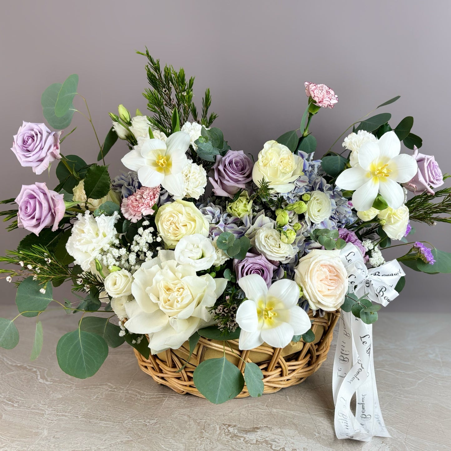 Ivory Lavender Graden Basket