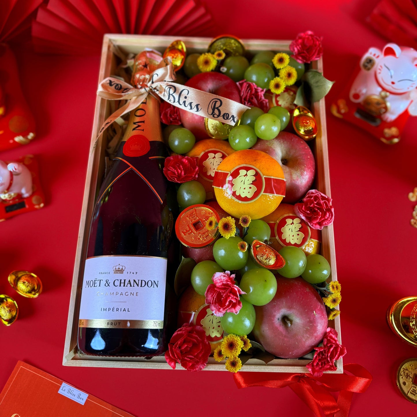 Lunar New Year Moet Fruit Wooden Box