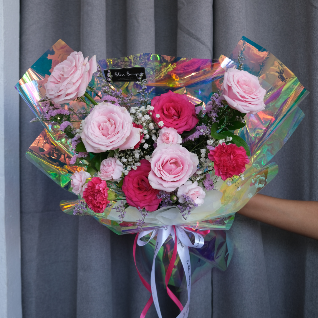 pink Fanta pink rose bouquet by le bliss bouquet florist jakarta toko bunga indonesia