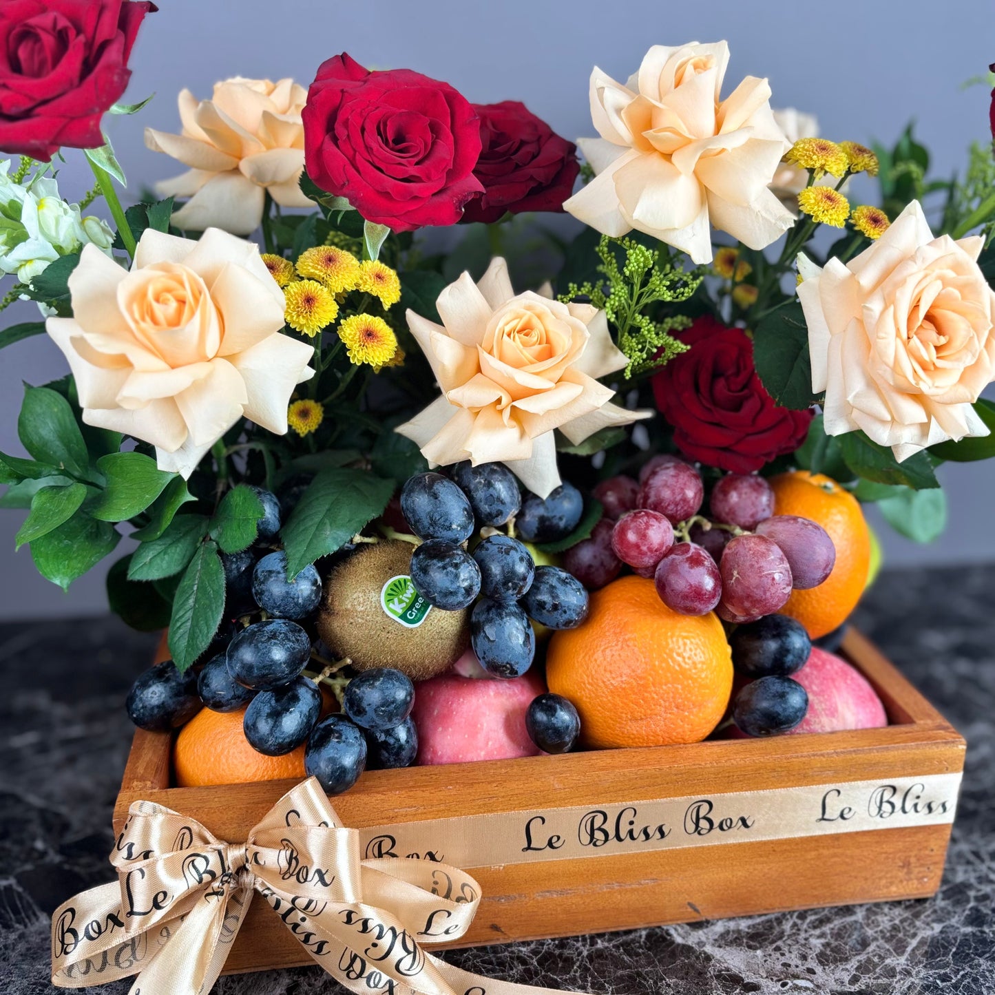 Fleur wooden fruit box
