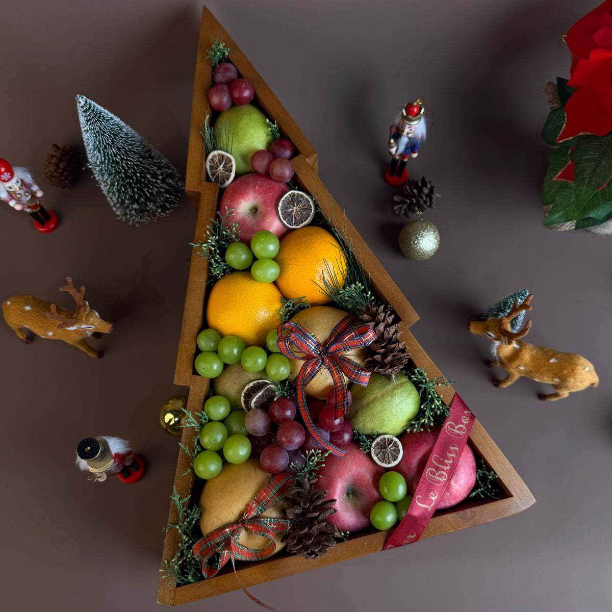 Xmas Tree Fruit Wooden Box