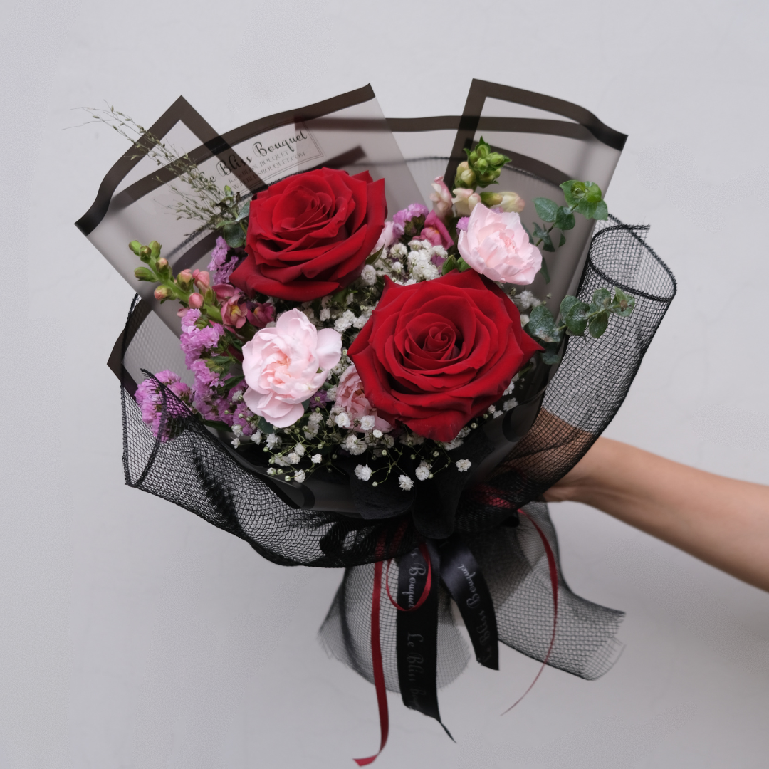 Red Explorer Rose Smallie Bouquet