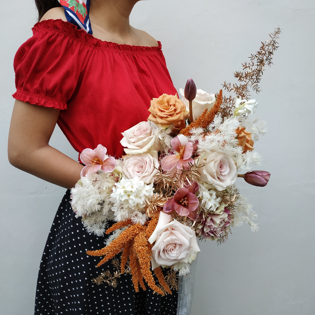 Quicksand Amaranthus Hot Biscuit Bridal Bouquet