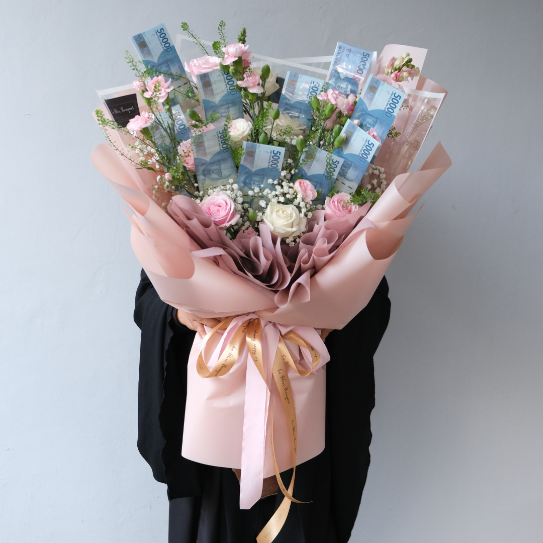 Blue Pink Money Bouquet | 10 Lembar