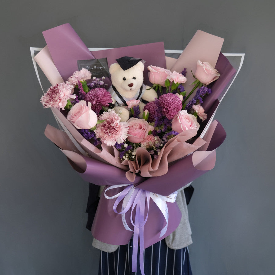 Purple Fresh Graduation Bouquet