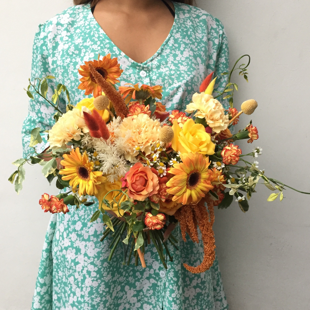 Cherry Brandy Gerbera Summer Bridal Bouquet Jakarta