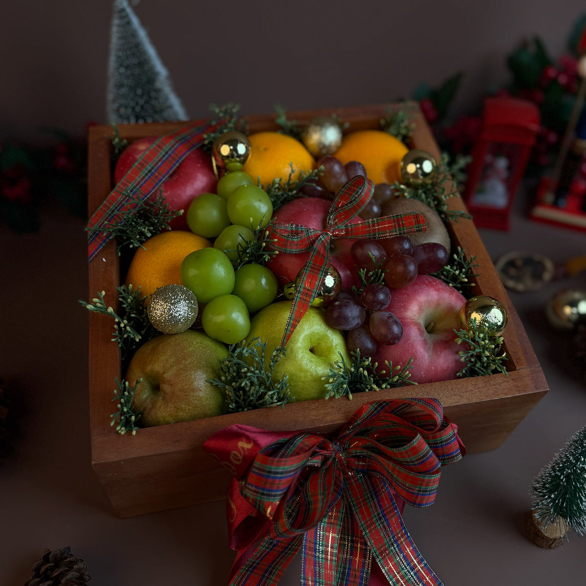 Petite Xmas Wooden Fruit Box