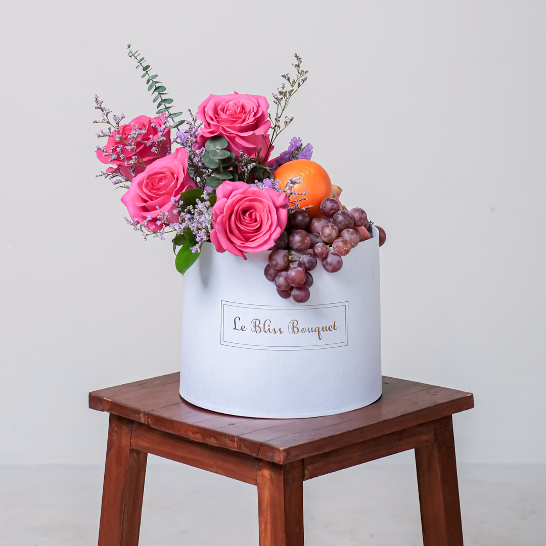 Fruit Pink Flower Blooming Box Gift Newborn Baby Girl | Parcel Buah