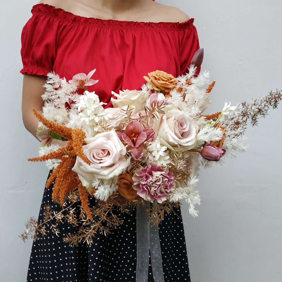 Quicksand Amaranthus Hot Biscuit Bridal Bouquet