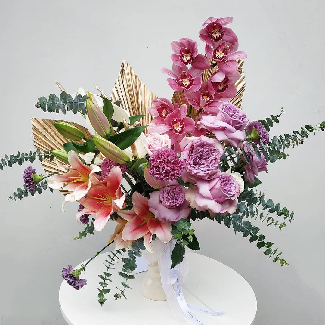 Grand Purple Cymbidium Vase Arrangement