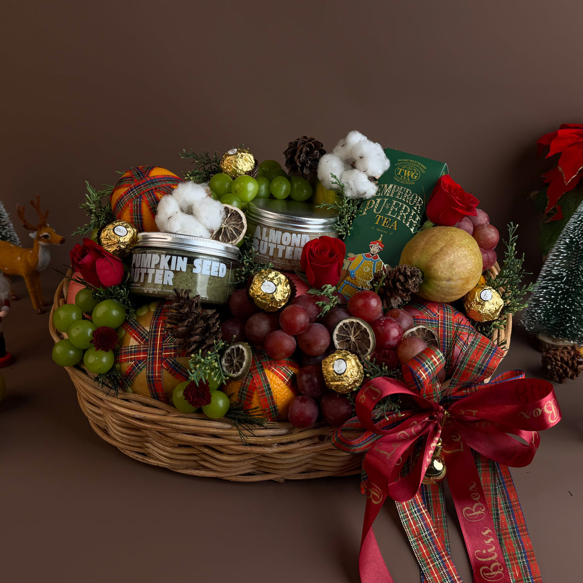 The Festive TWG Fruit Nut Rattan Hamper