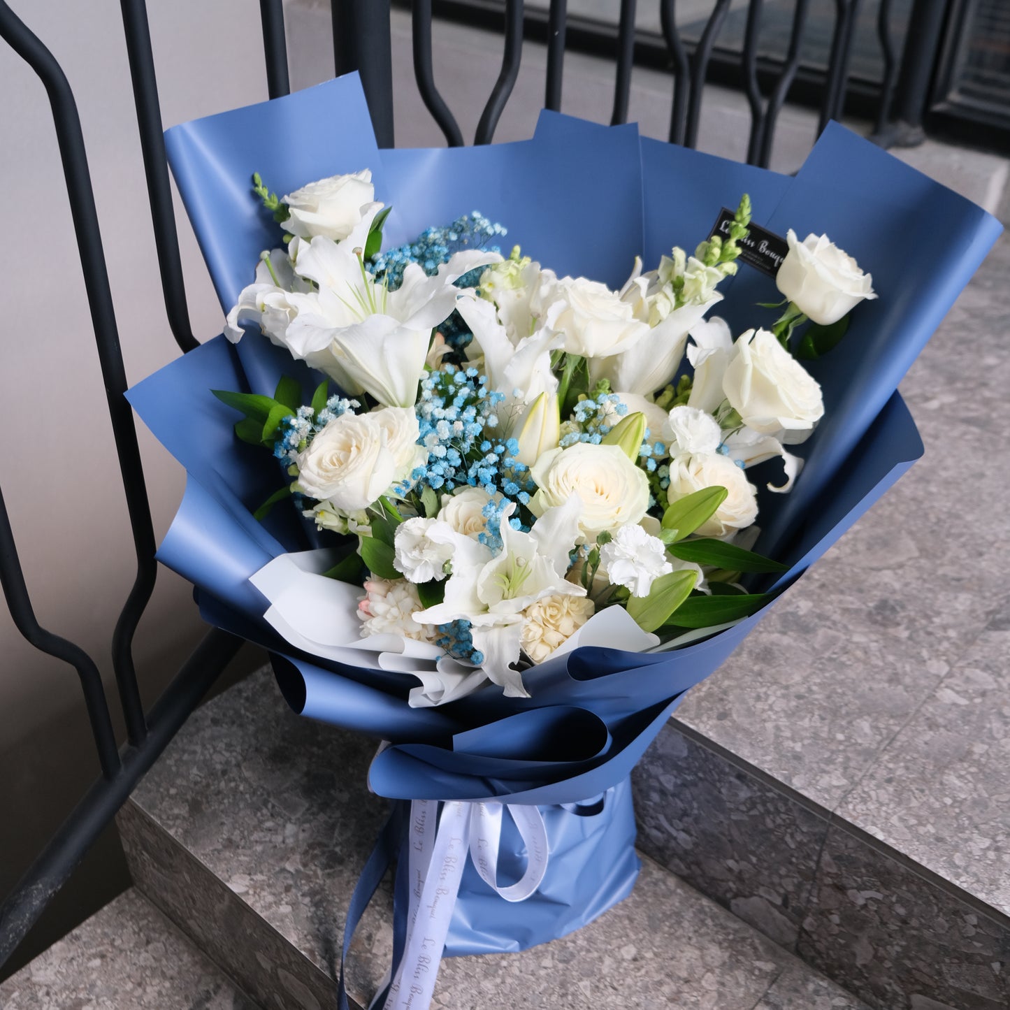 Azure Elegance Bloom Bouquet
