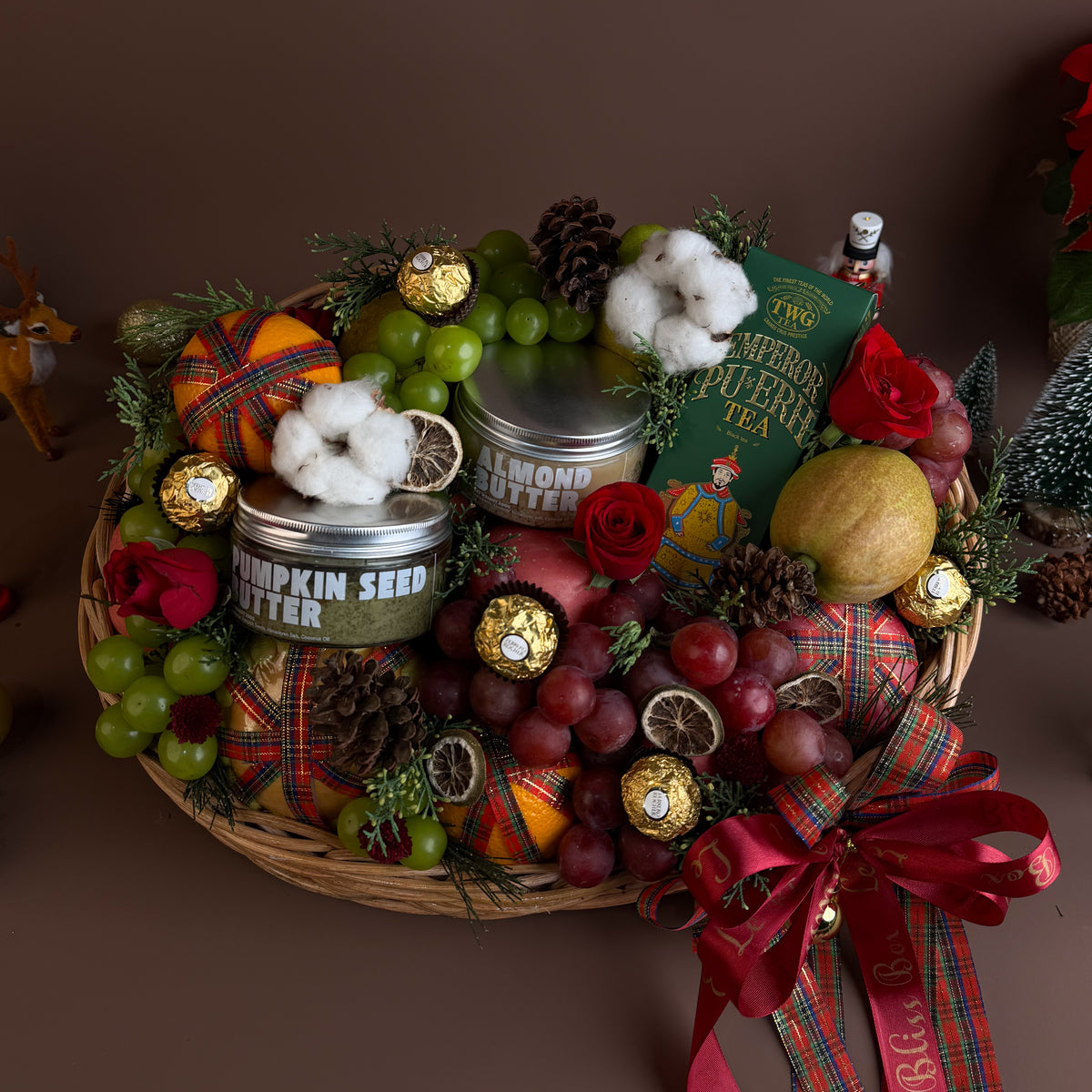 The Festive TWG Fruit Nut Rattan Hamper