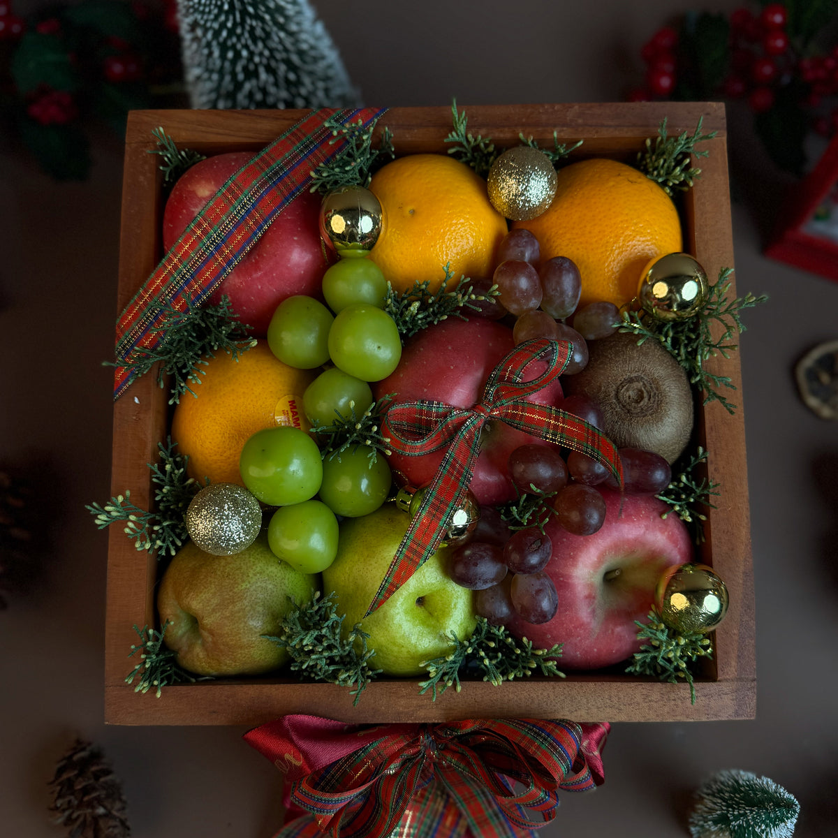 Petite Xmas Wooden Fruit Box