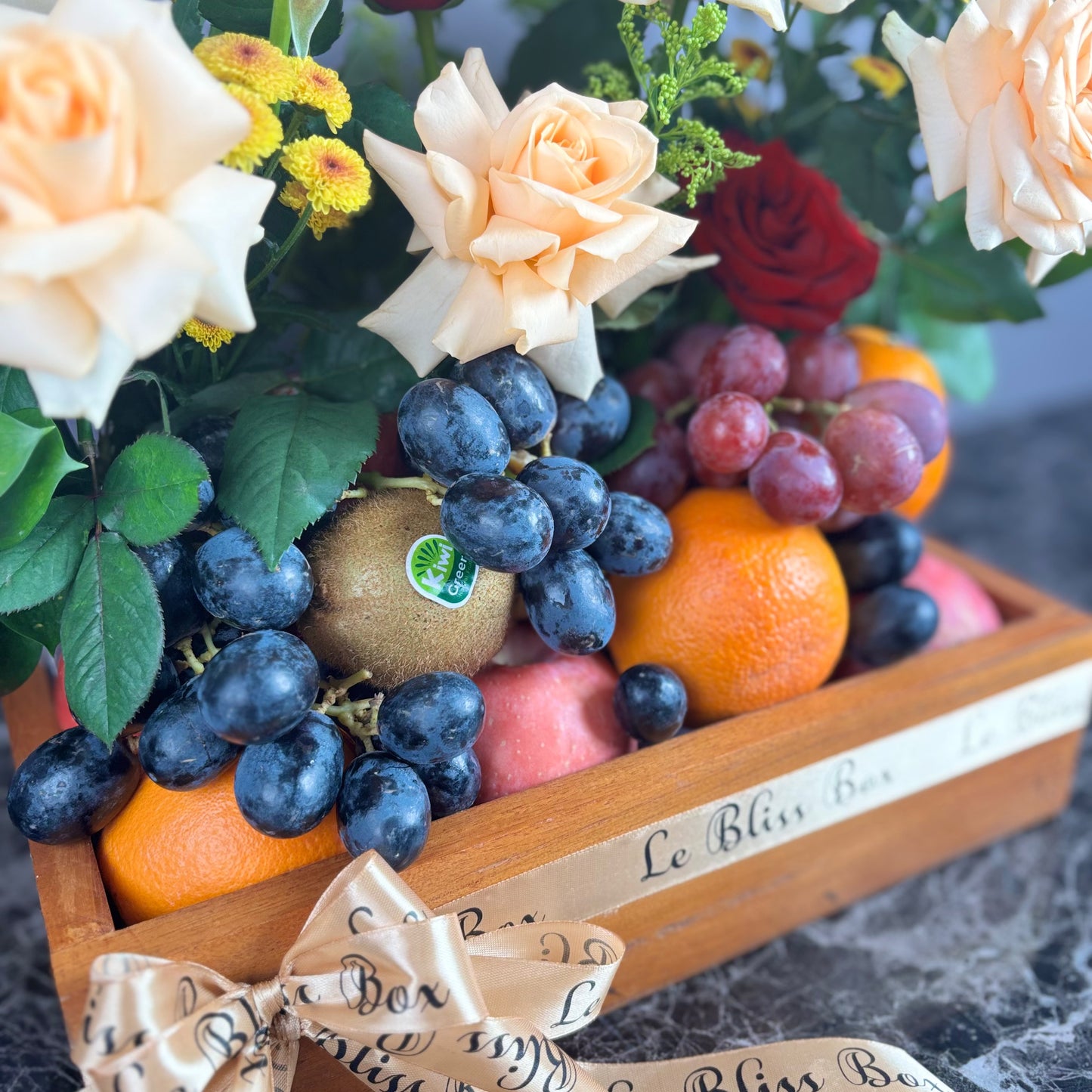 Fleur wooden fruit box