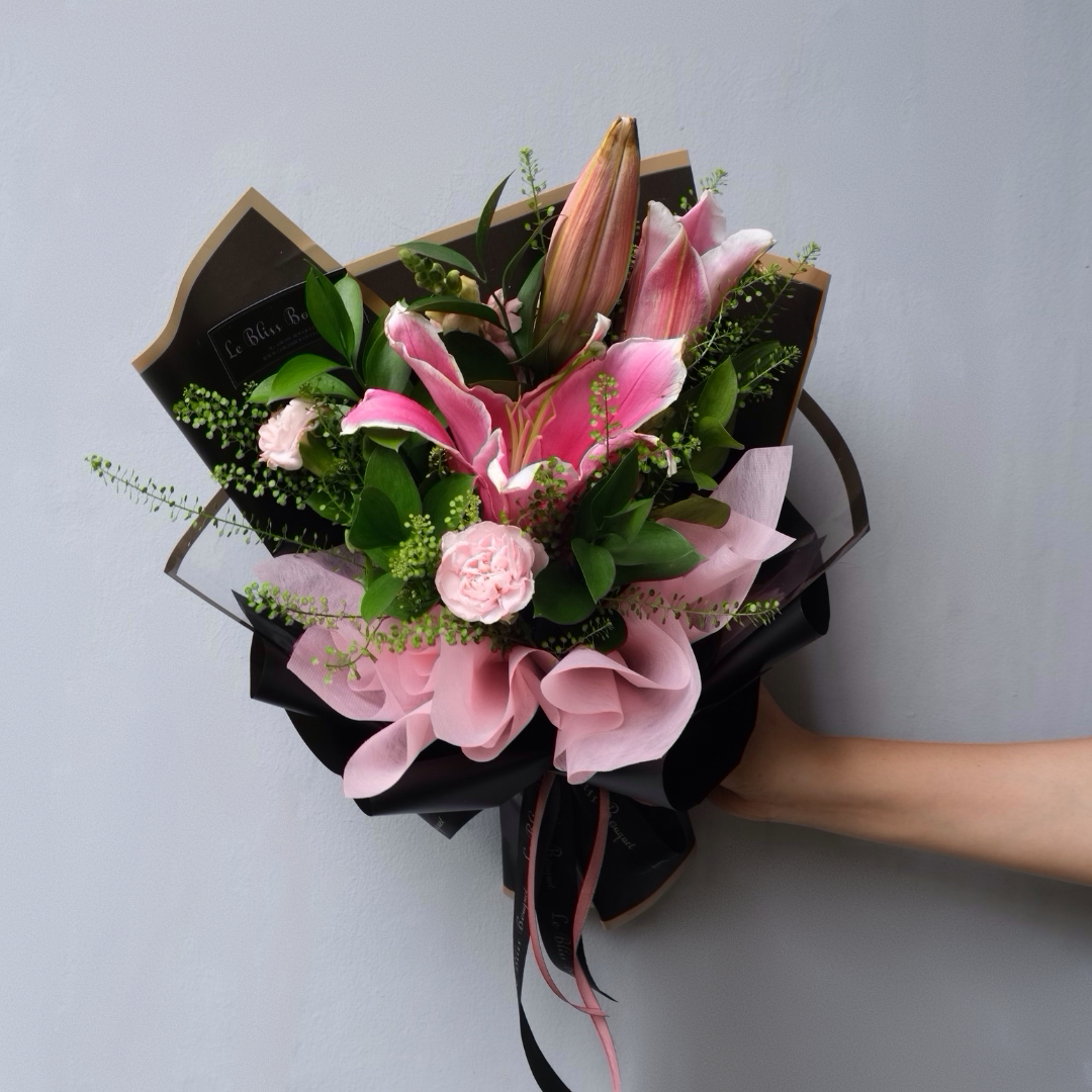 Single Pink Lily Casablanca Smallie Bouquet