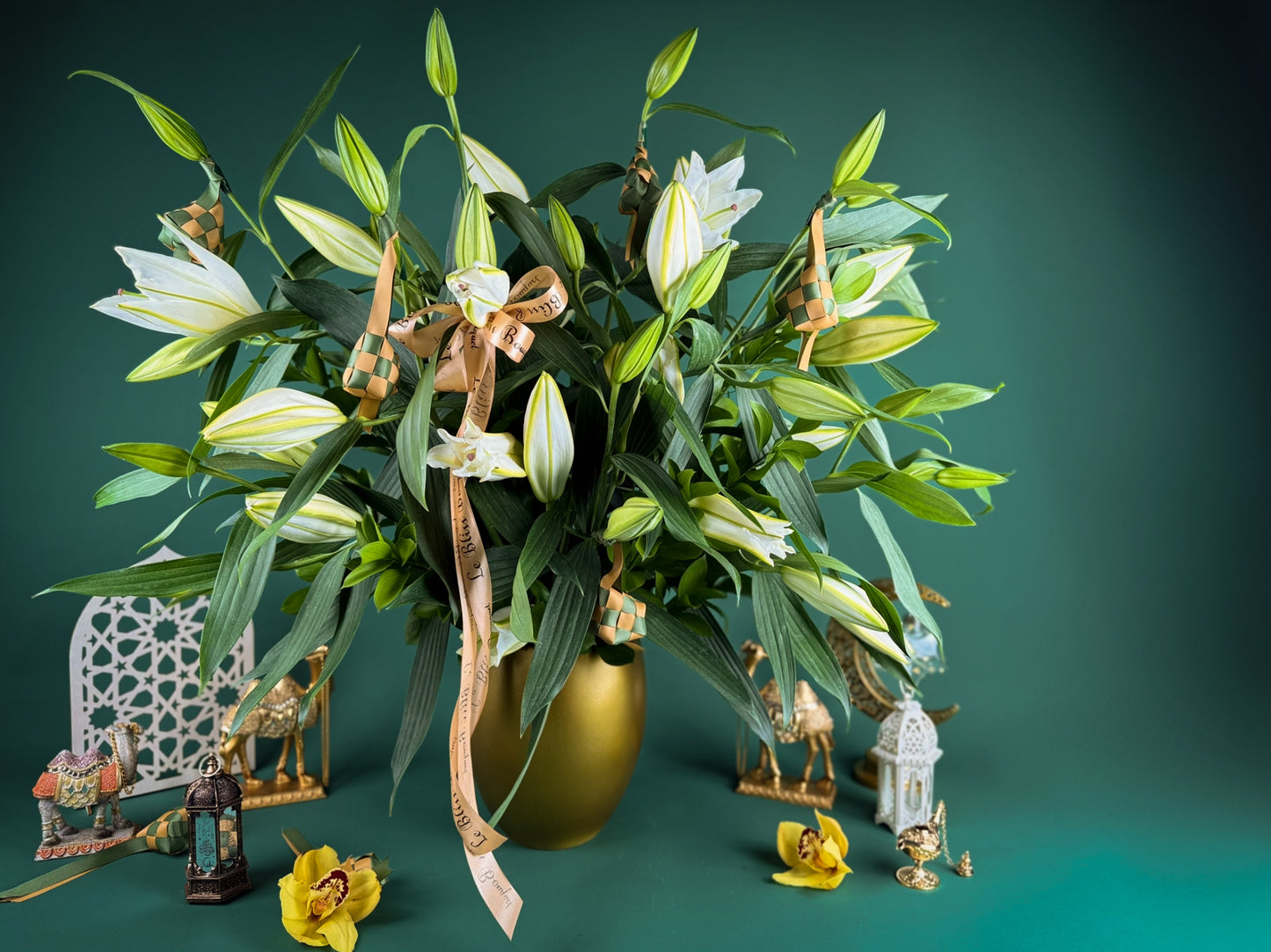 Golden Lily Grand Vase Arrangement