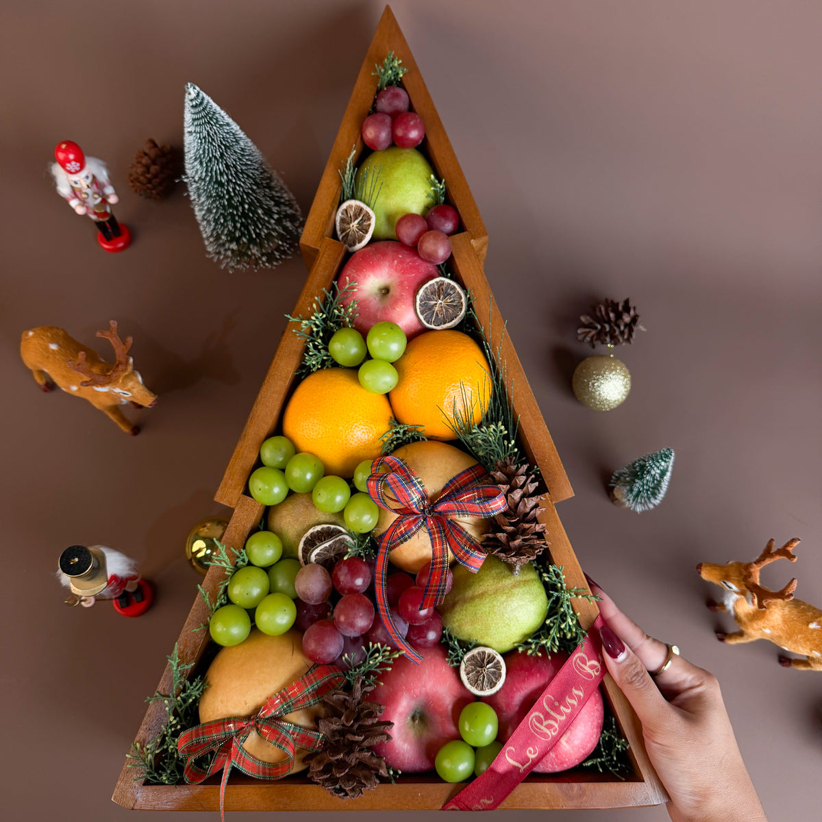 Xmas Tree Fruit Wooden Box