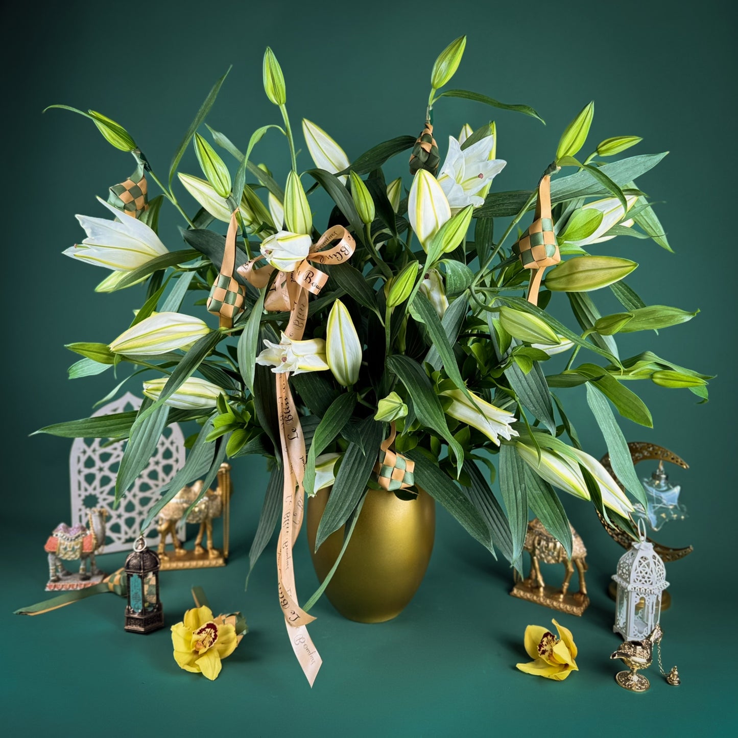 Golden Lily Grand Vase Arrangement