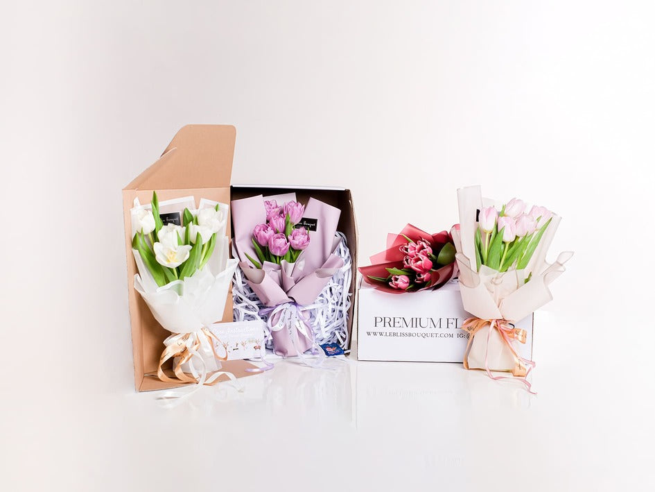 Buket tulip segar dengan pengiriman ke Jakarta, Bintaro, Tangerang