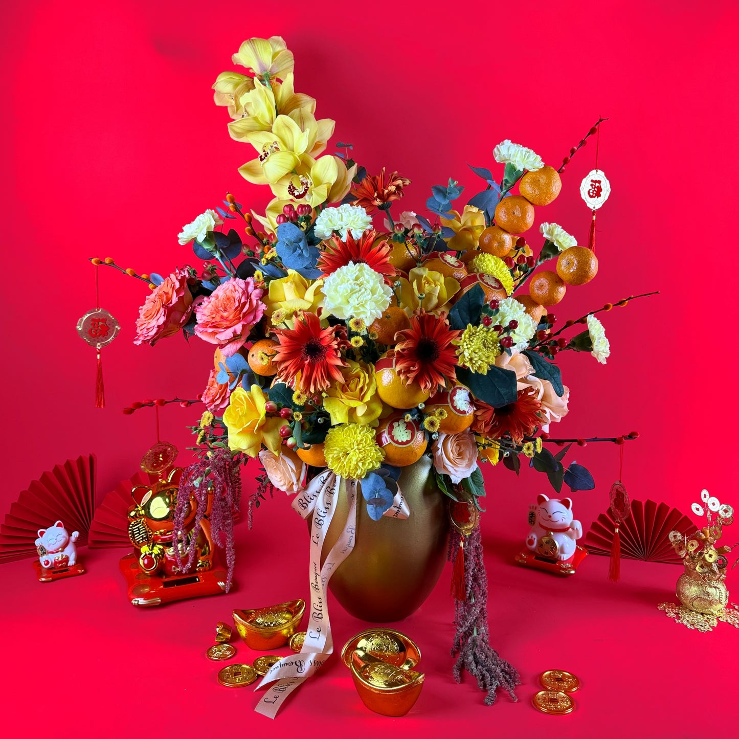Blissful Fortune Grand Vase Arrangement