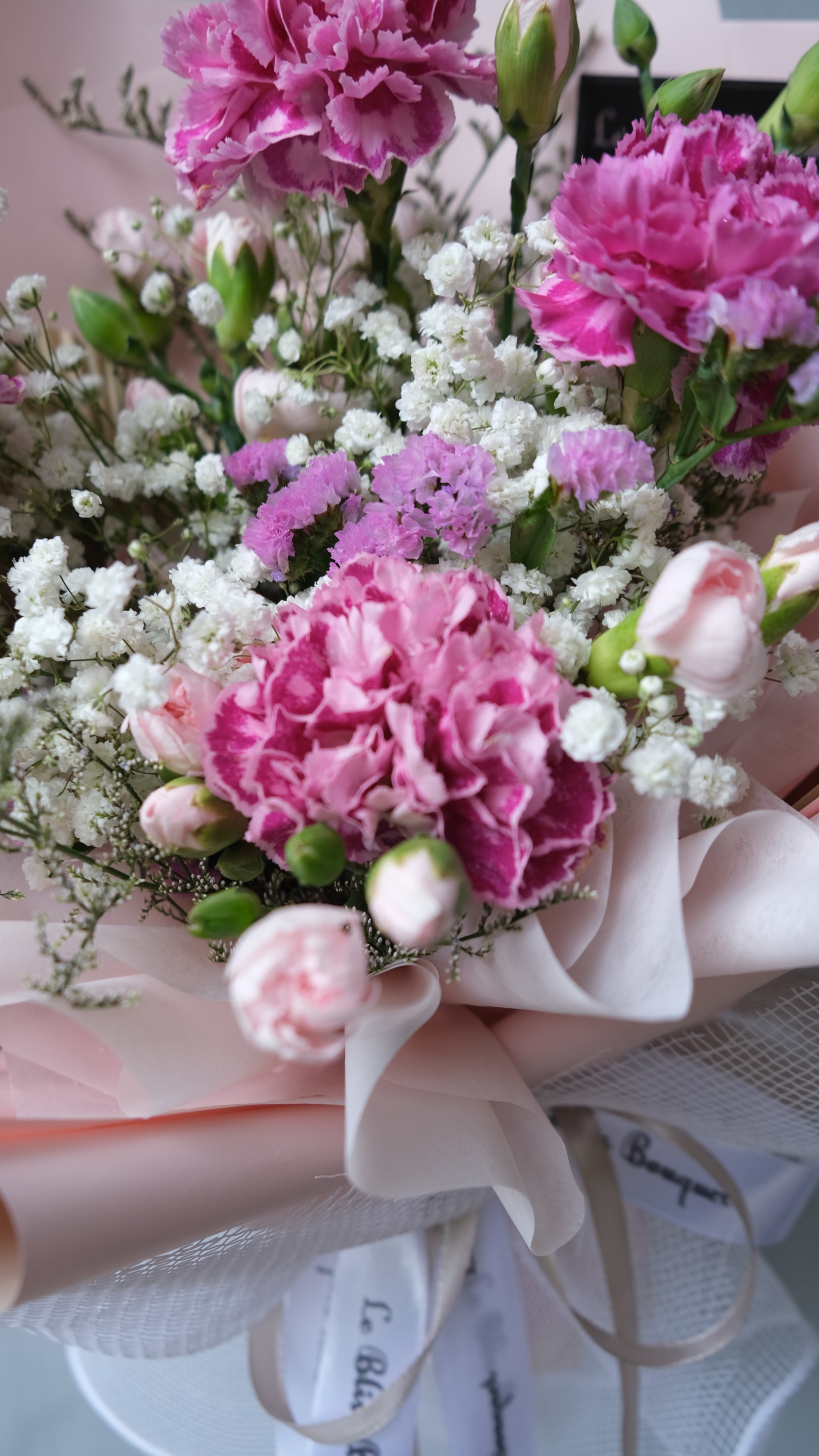 Cherry Carnation Bouquet - Le Bliss Bouquet