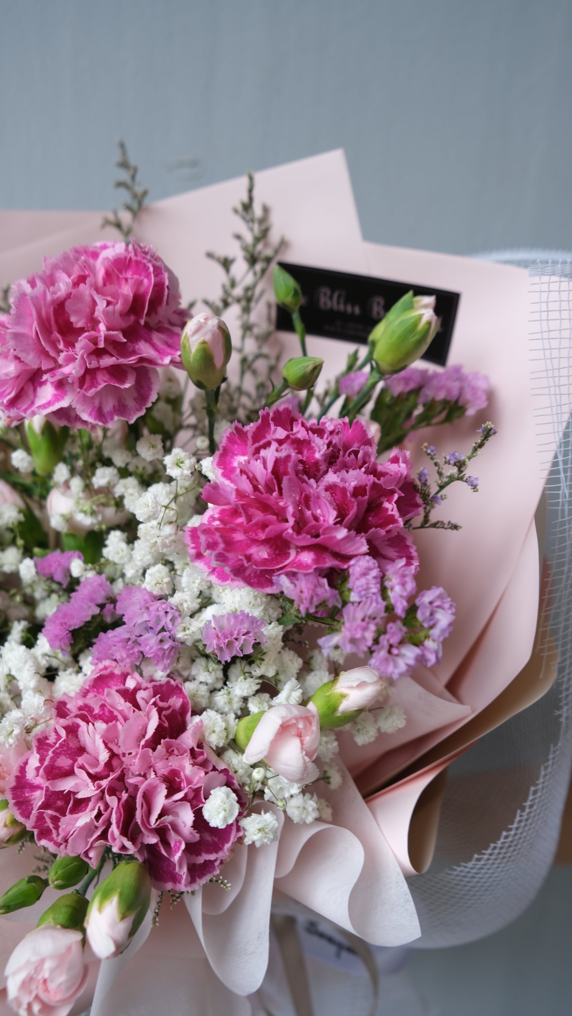 Cherry Carnation Bouquet - Le Bliss Bouquet