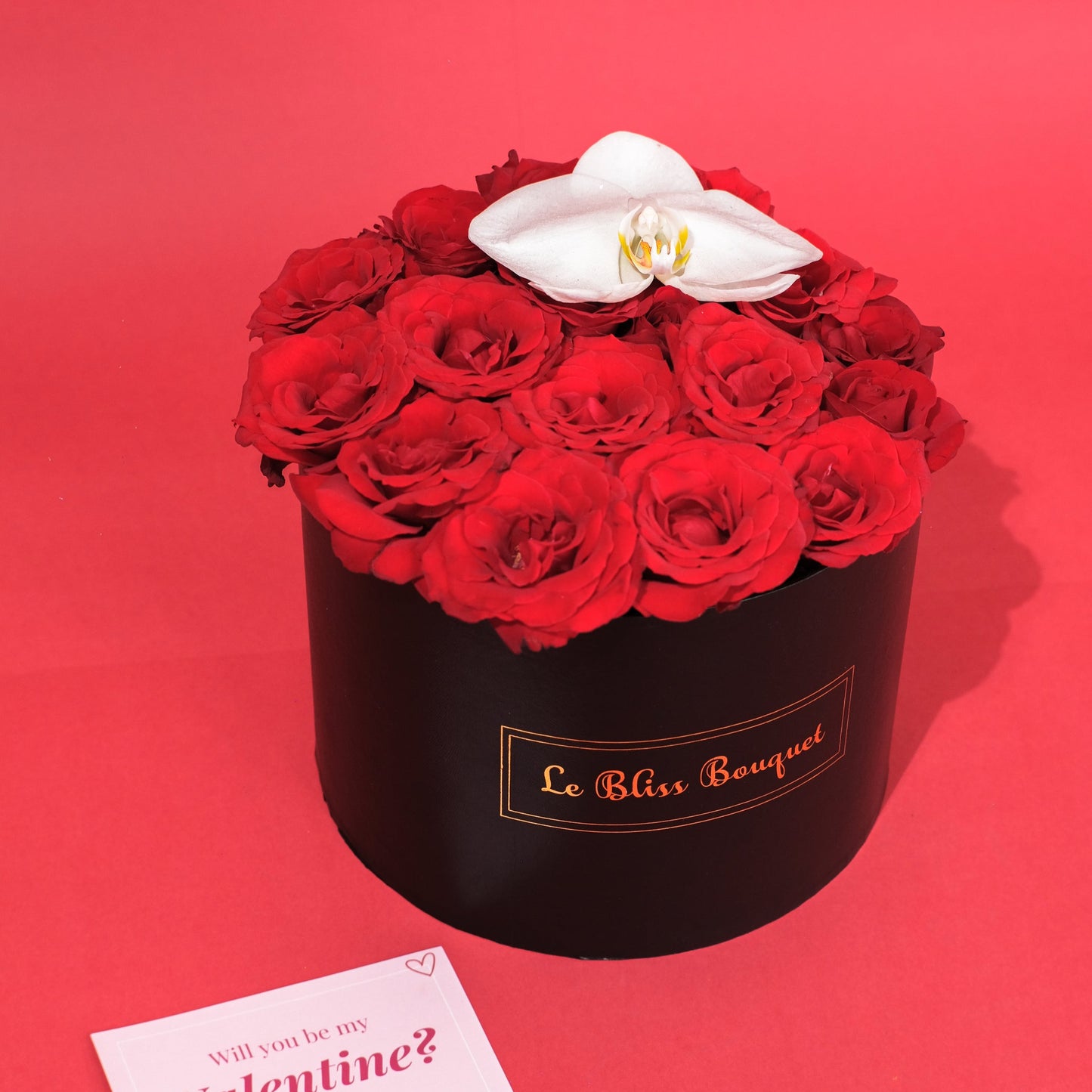 Classic Red Rose Orchid Bloombox