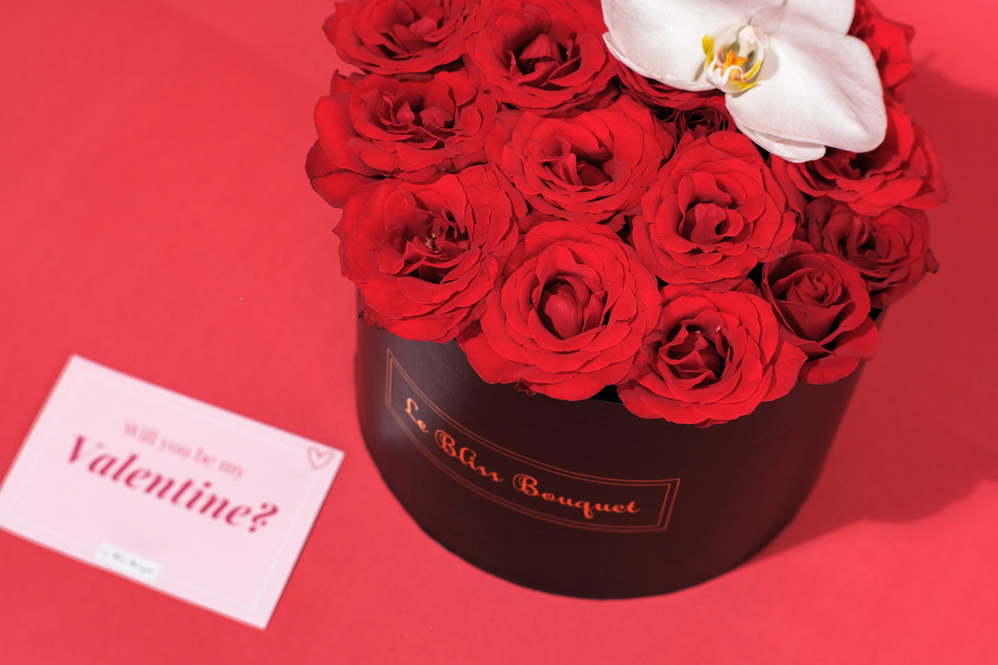 Classic Red Rose Orchid Bloombox