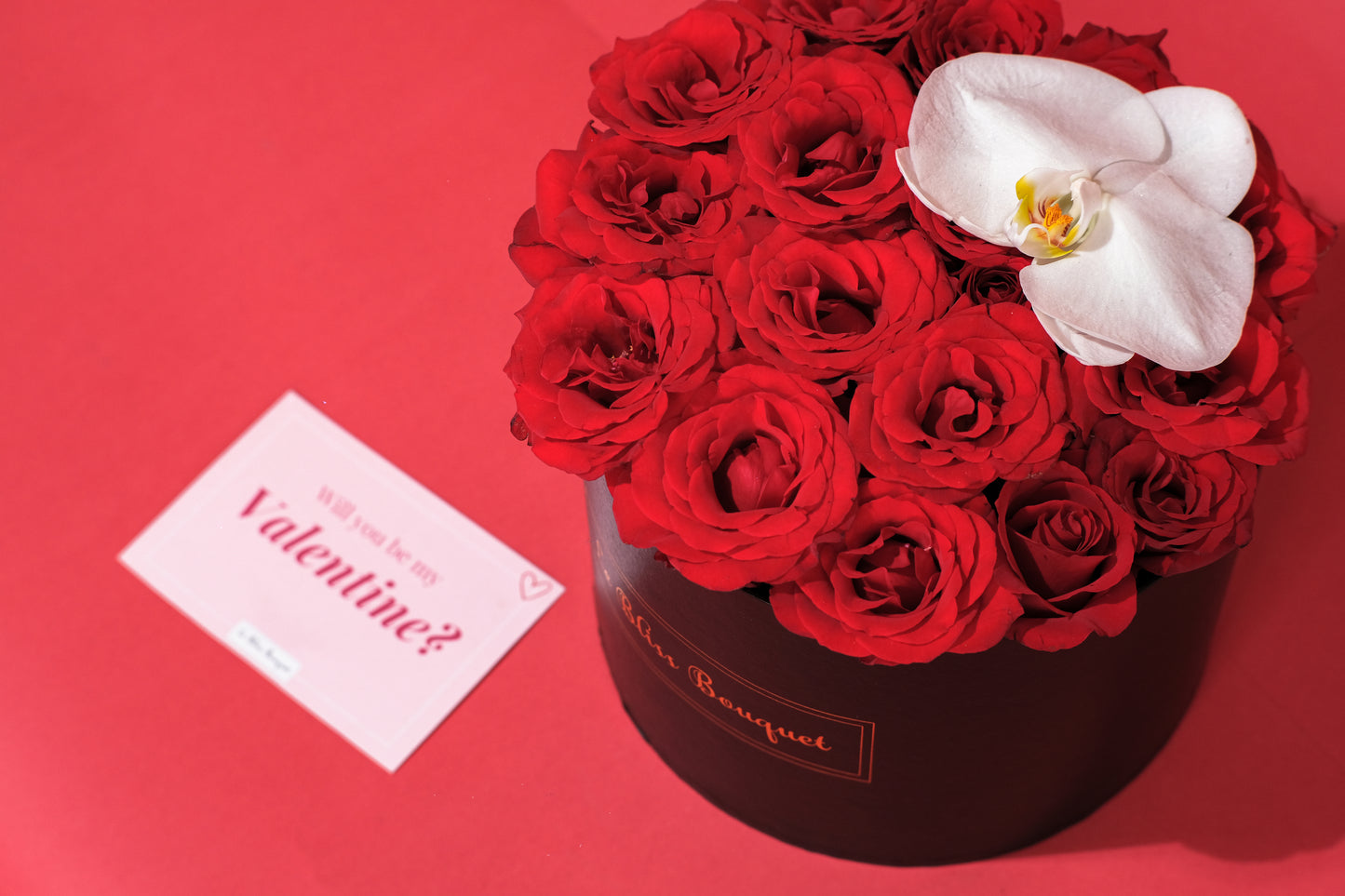 Classic Red Rose Orchid Bloombox