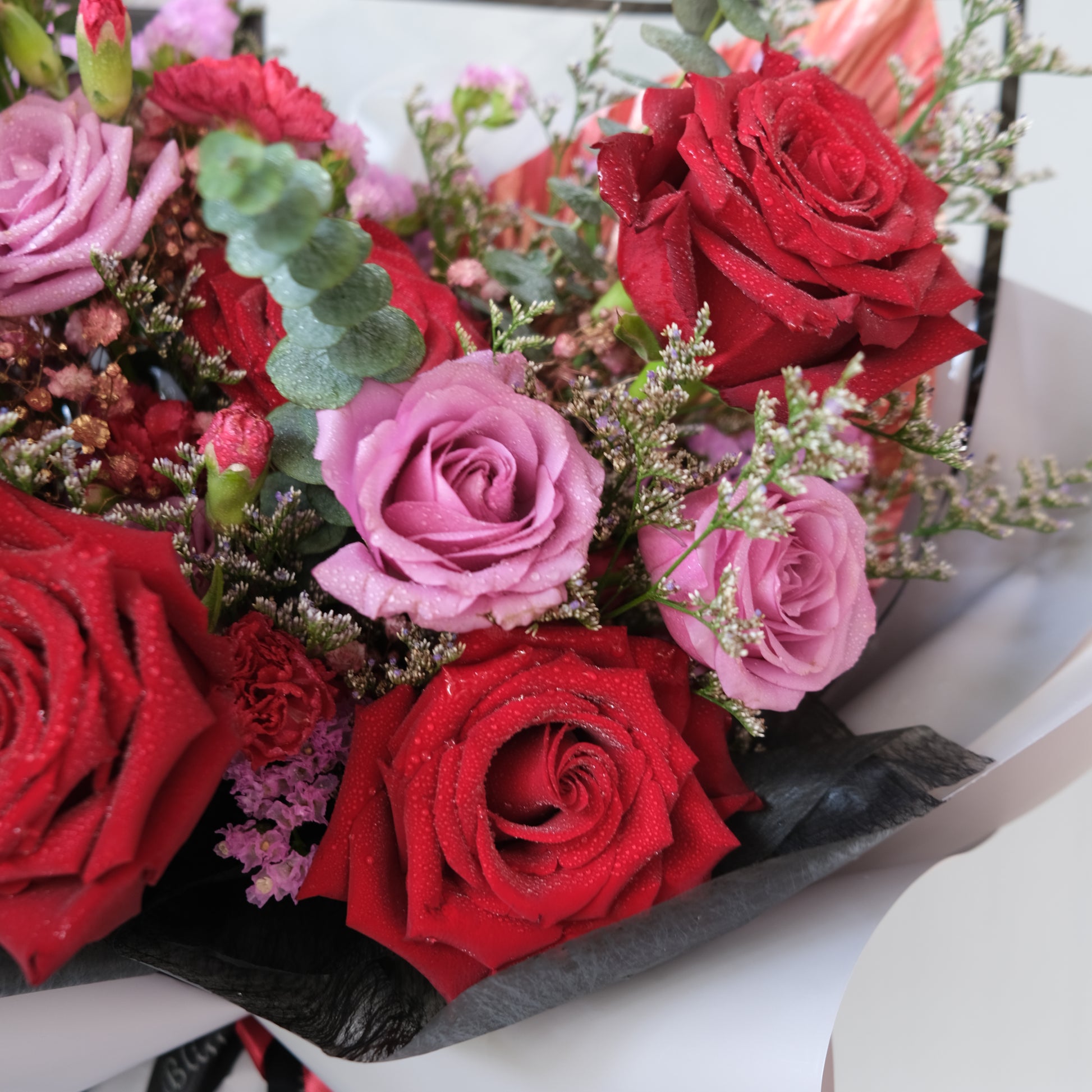 Red Rose Explorer Violet Bouquet - Le Bliss Bouquet