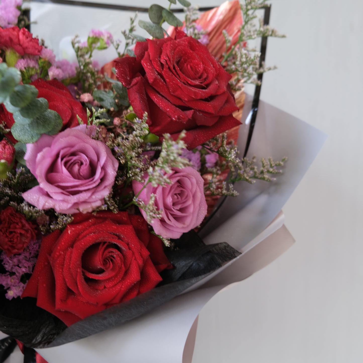 Red Rose Explorer Violet Bouquet - Le Bliss Bouquet