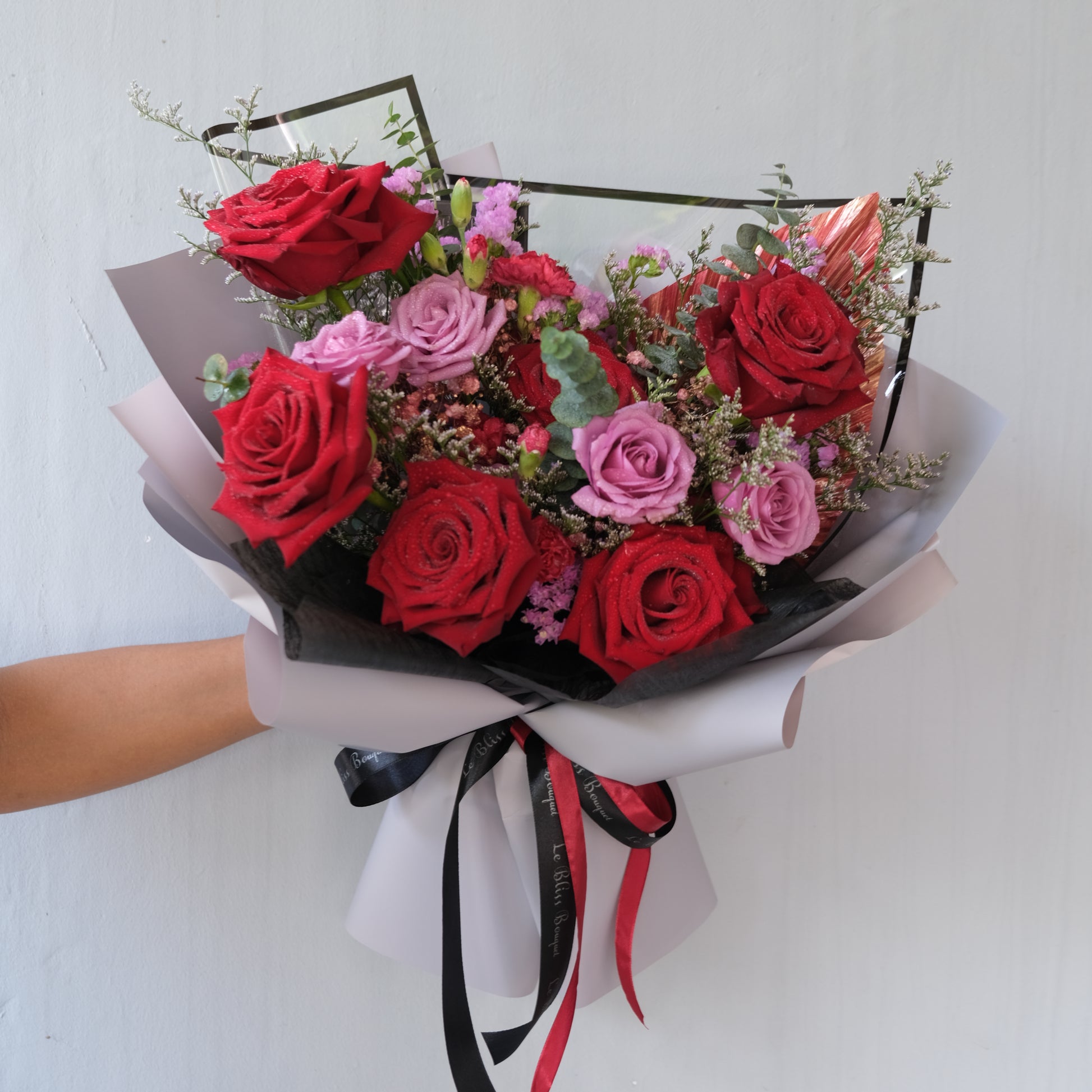 Red Rose Explorer Violet Bouquet - Le Bliss Bouquet. florist surabaya, toko bunga surabaya, rose surabaya