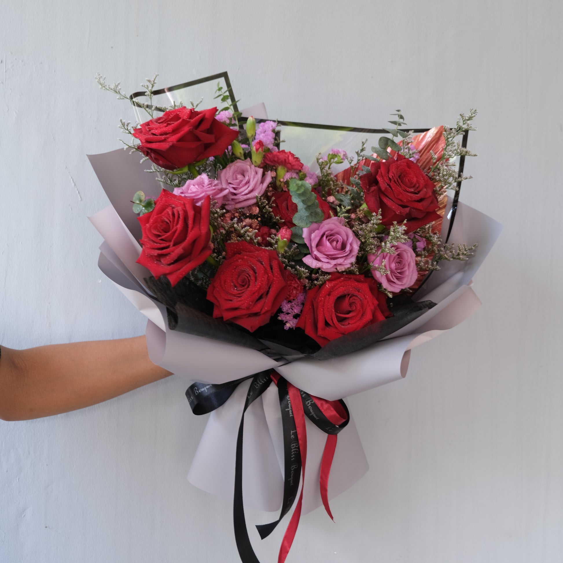 Red Rose Explorer Violet Bouquet - Le Bliss Bouquet. bouquet bunga surabaya, flower delivery surabaya, toko bunga surabaya