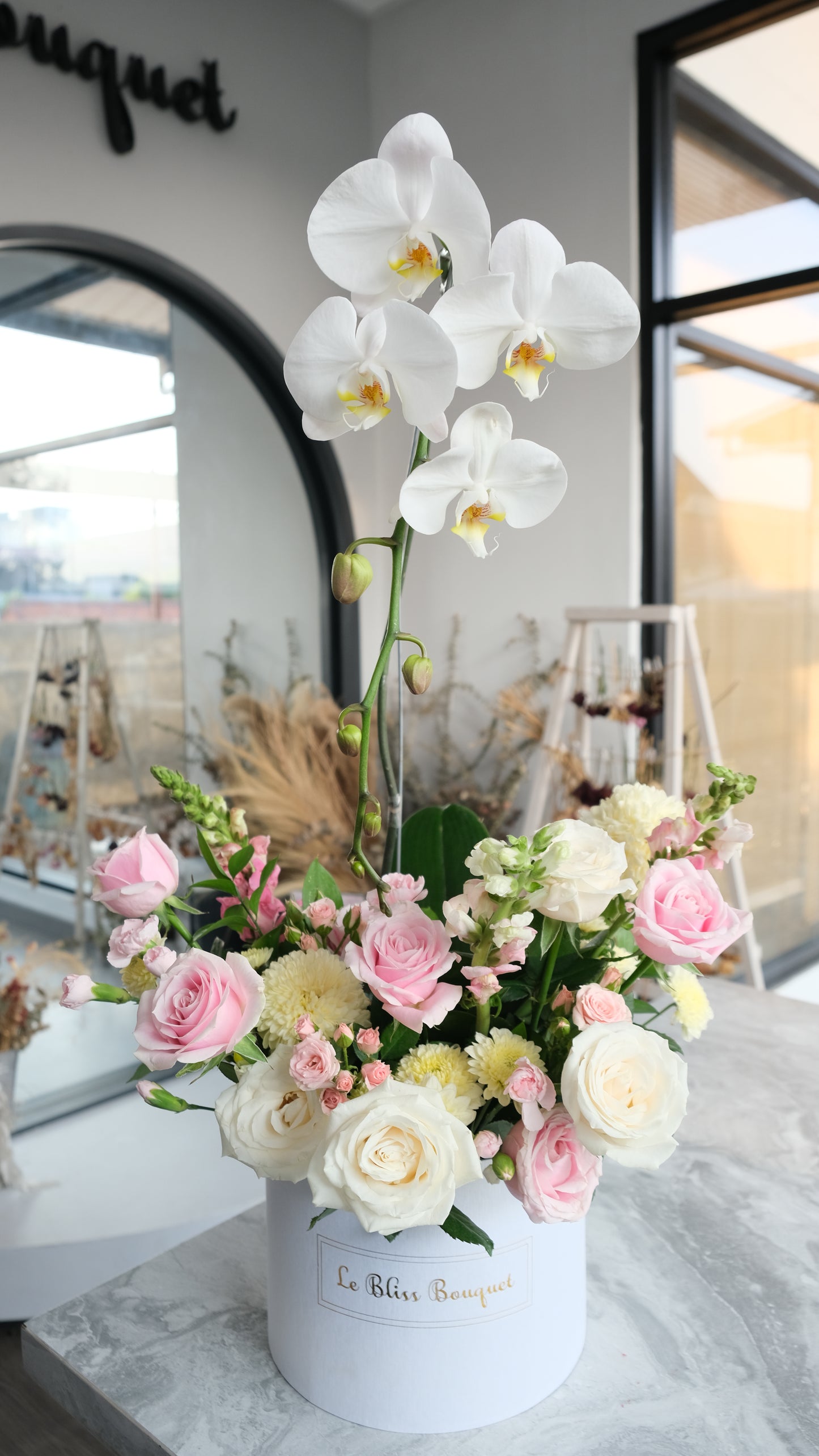Pink White Orchid Bloombox