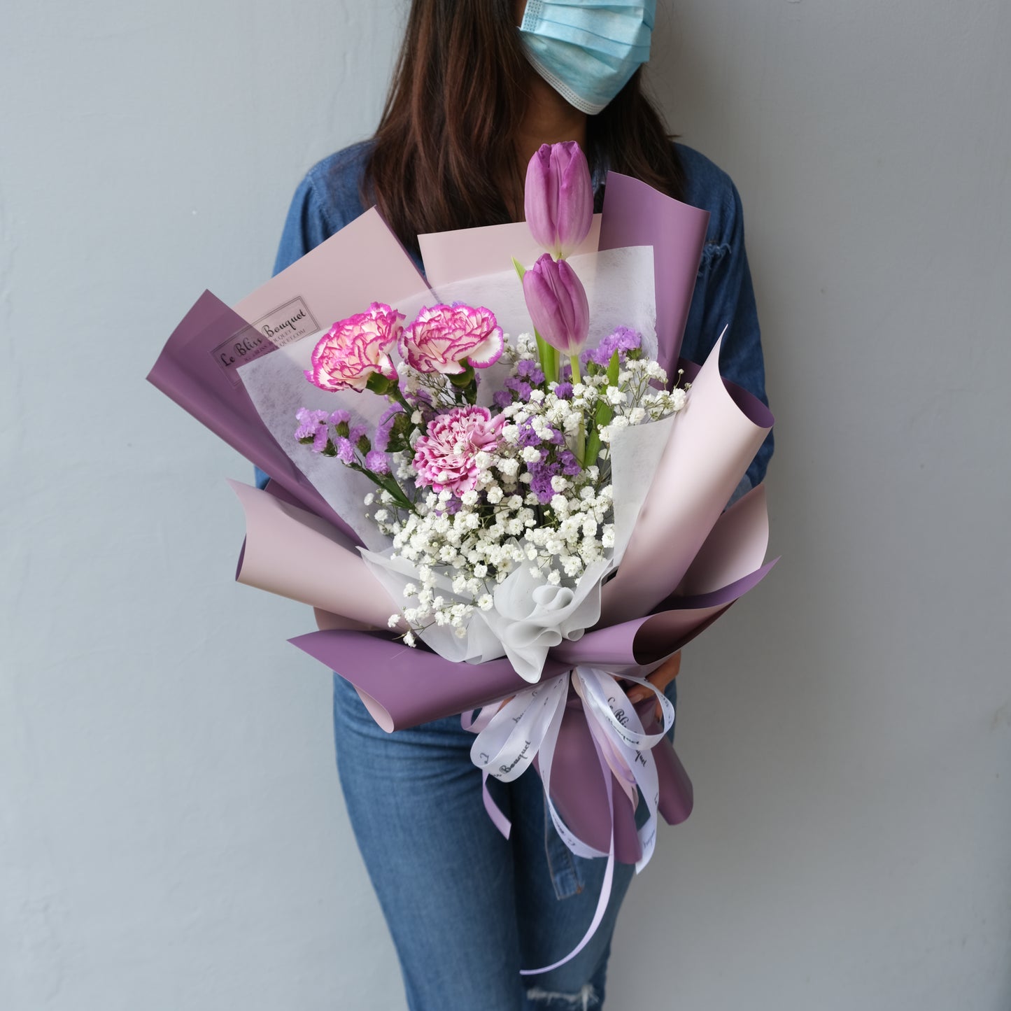 Purple Tulip Damascus Bouquet