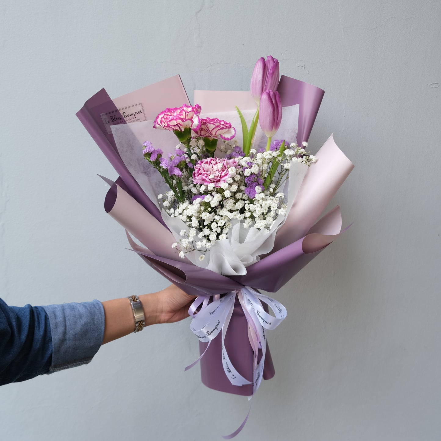 Purple Tulip Damascus Bouquet