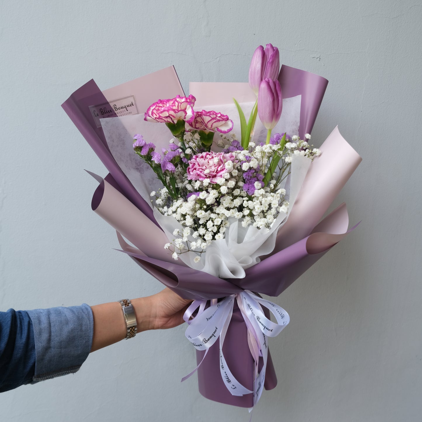 Purple Tulip Damascus Bouquet
