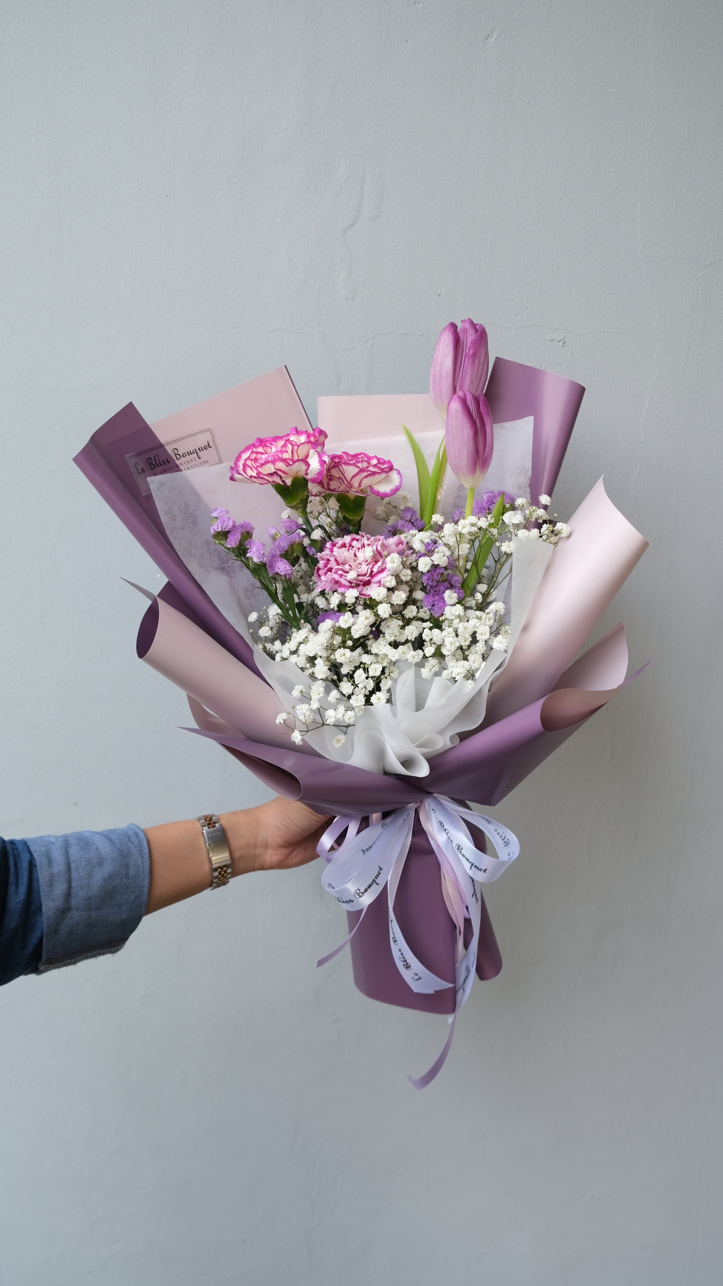 Purple Tulip Damascus Bouquet