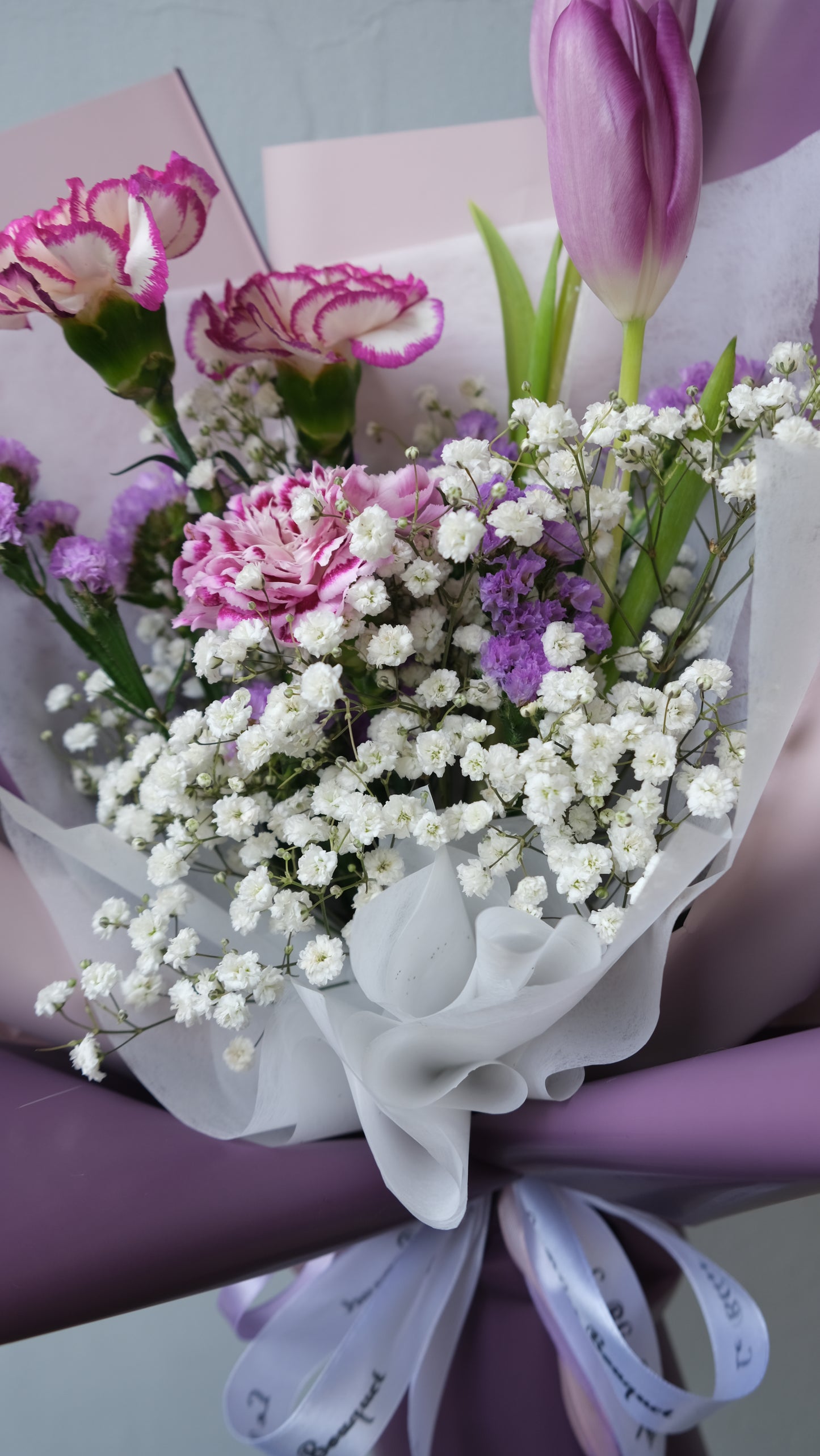 Purple Tulip Damascus Bouquet
