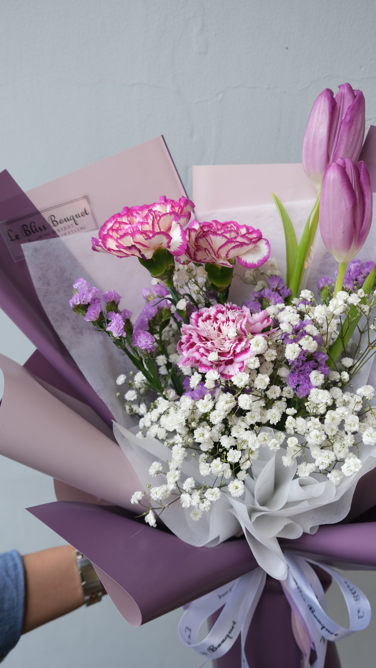 Purple Tulip Damascus Bouquet
