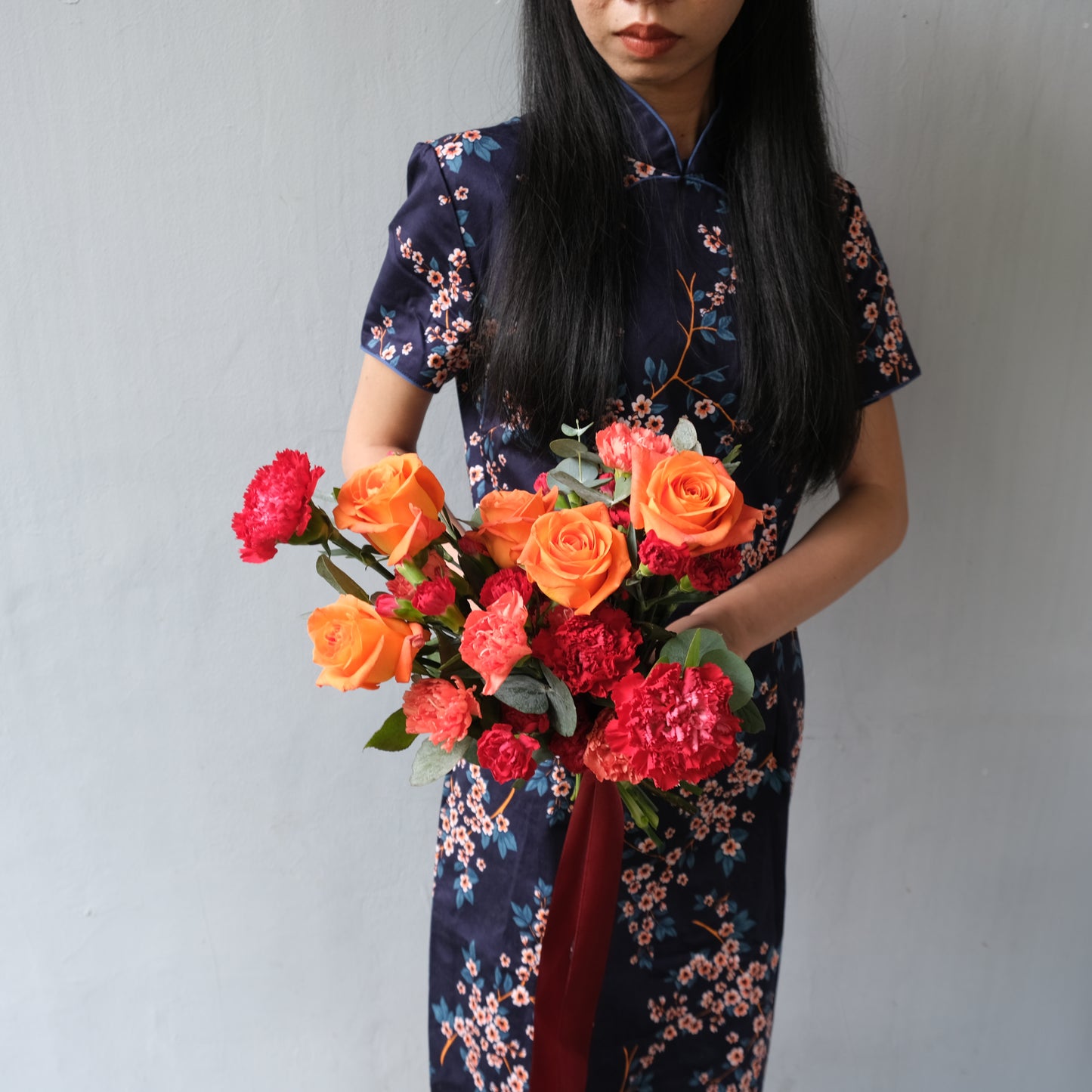 Red Orange Prewed Bouquet