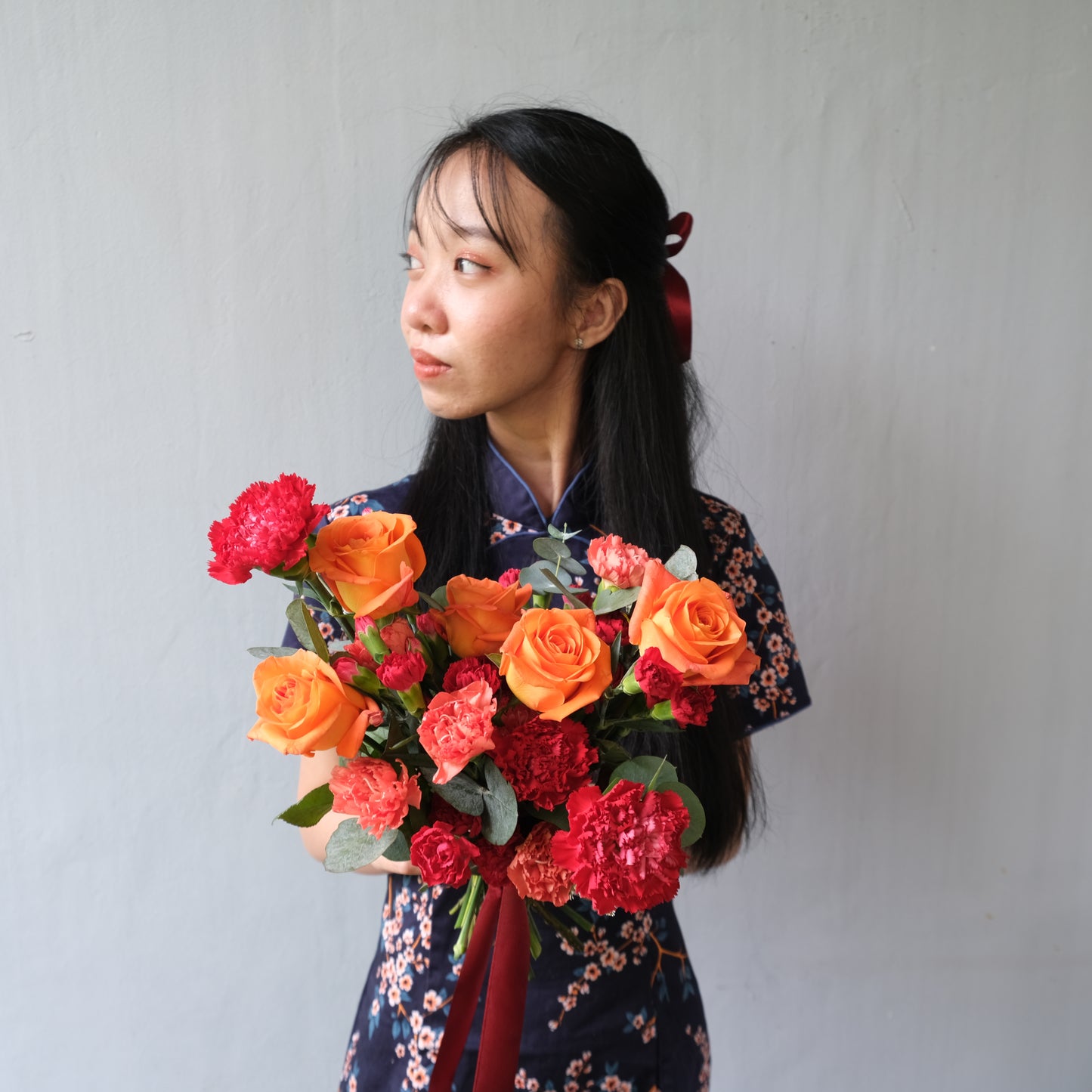 Red Orange Prewed Bouquet