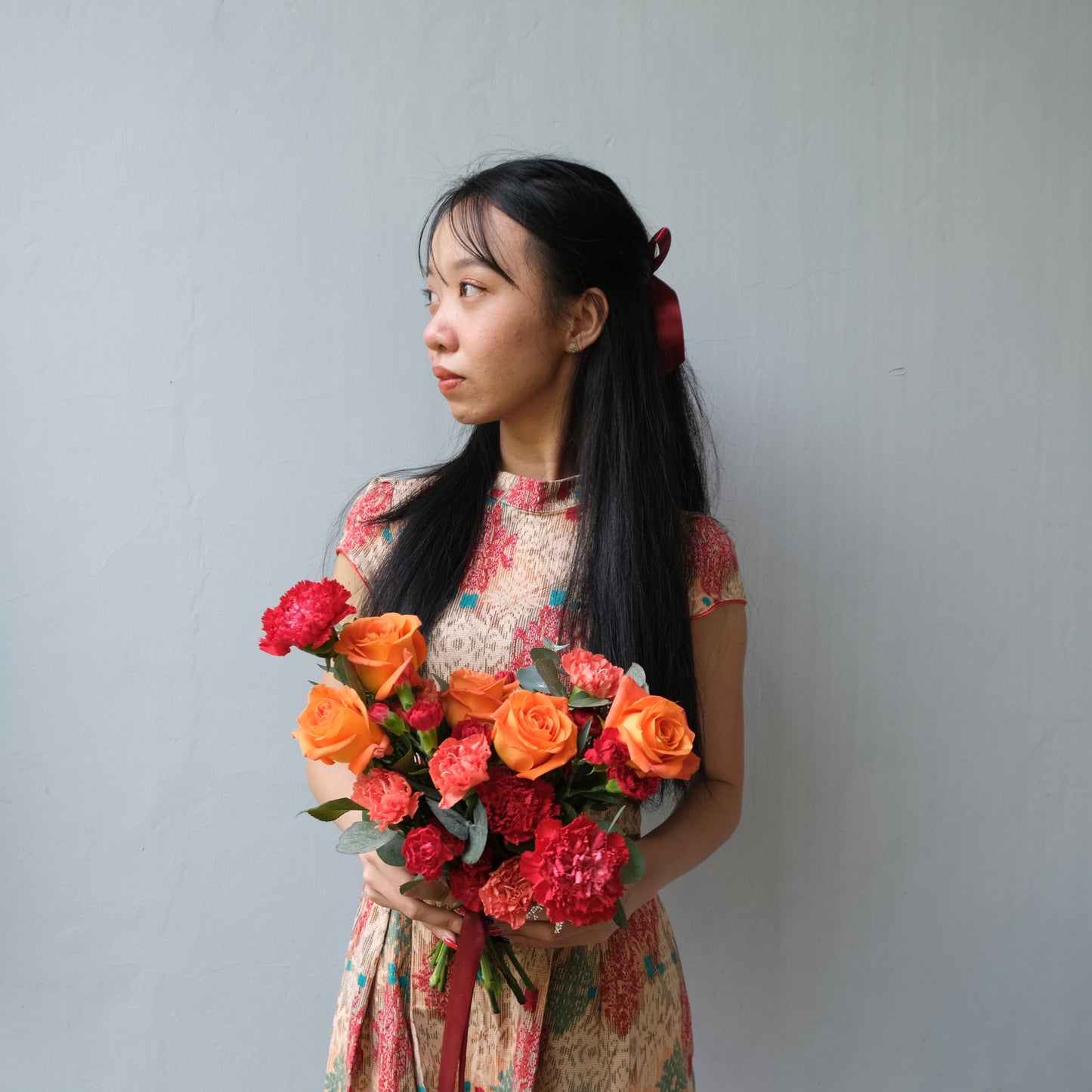 Red Orange Prewed Bouquet