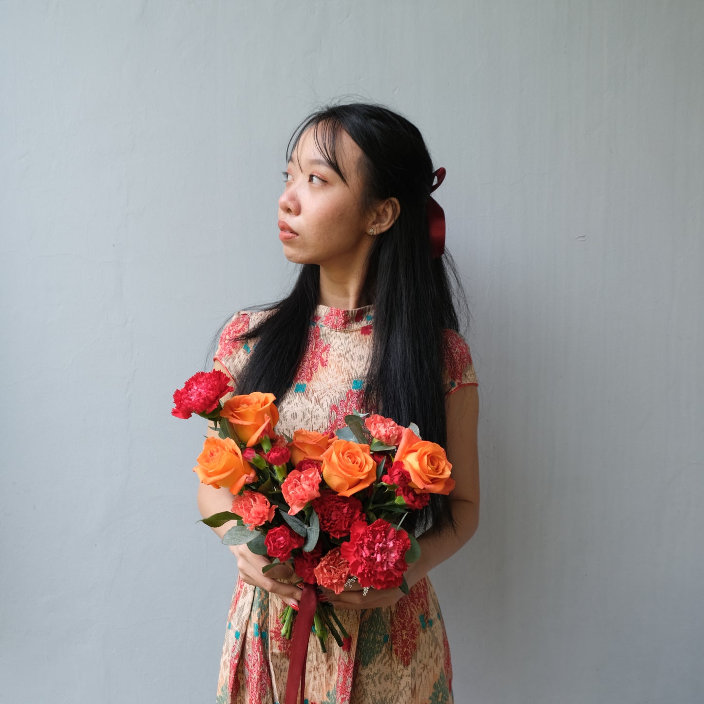 Red Orange Prewed Bouquet